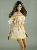 Nouveau Toys 1/6 Scale Female Beige Lace Off-Shoulder Romper Mini Dress